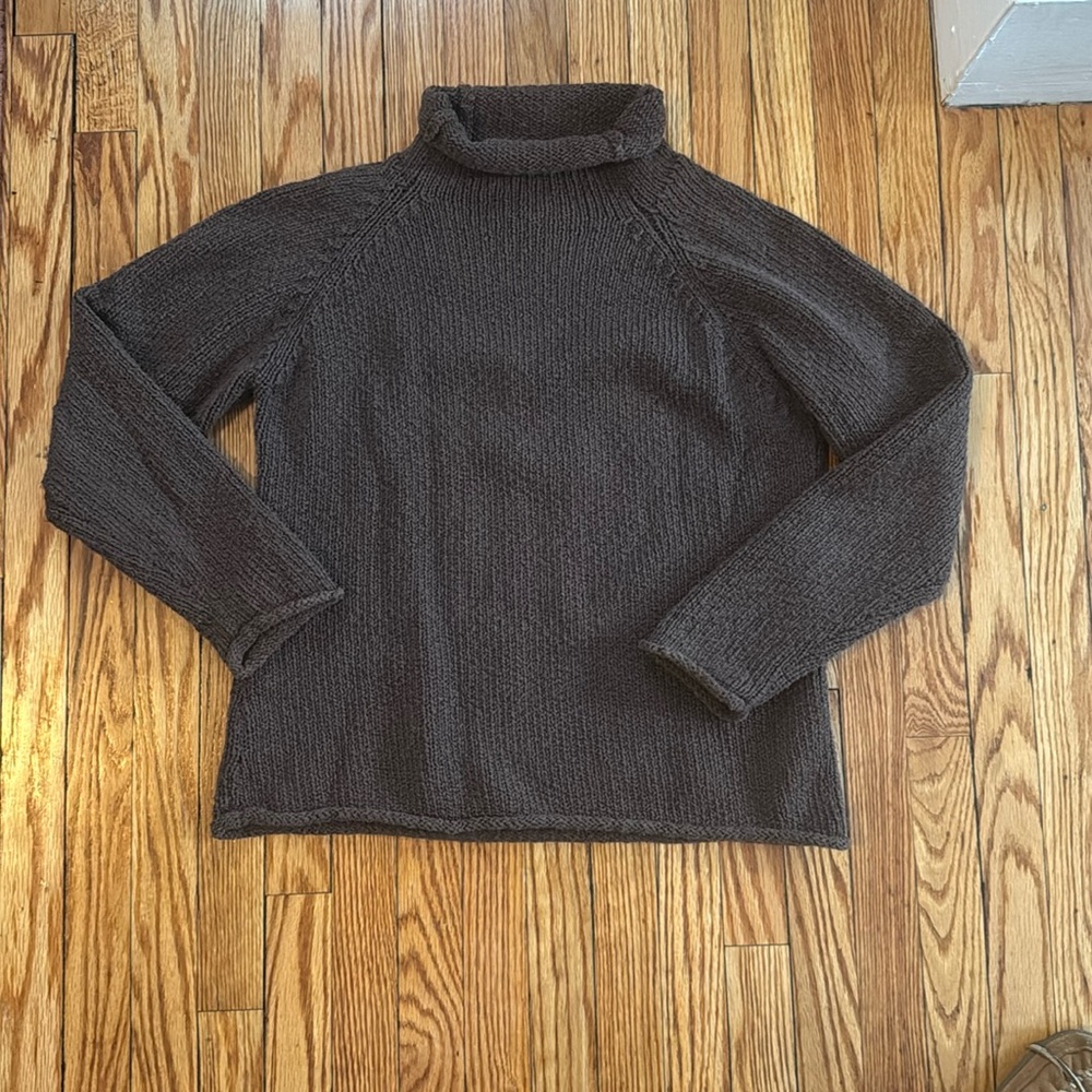 L.L. Bean Dark Brown roll neck sweater